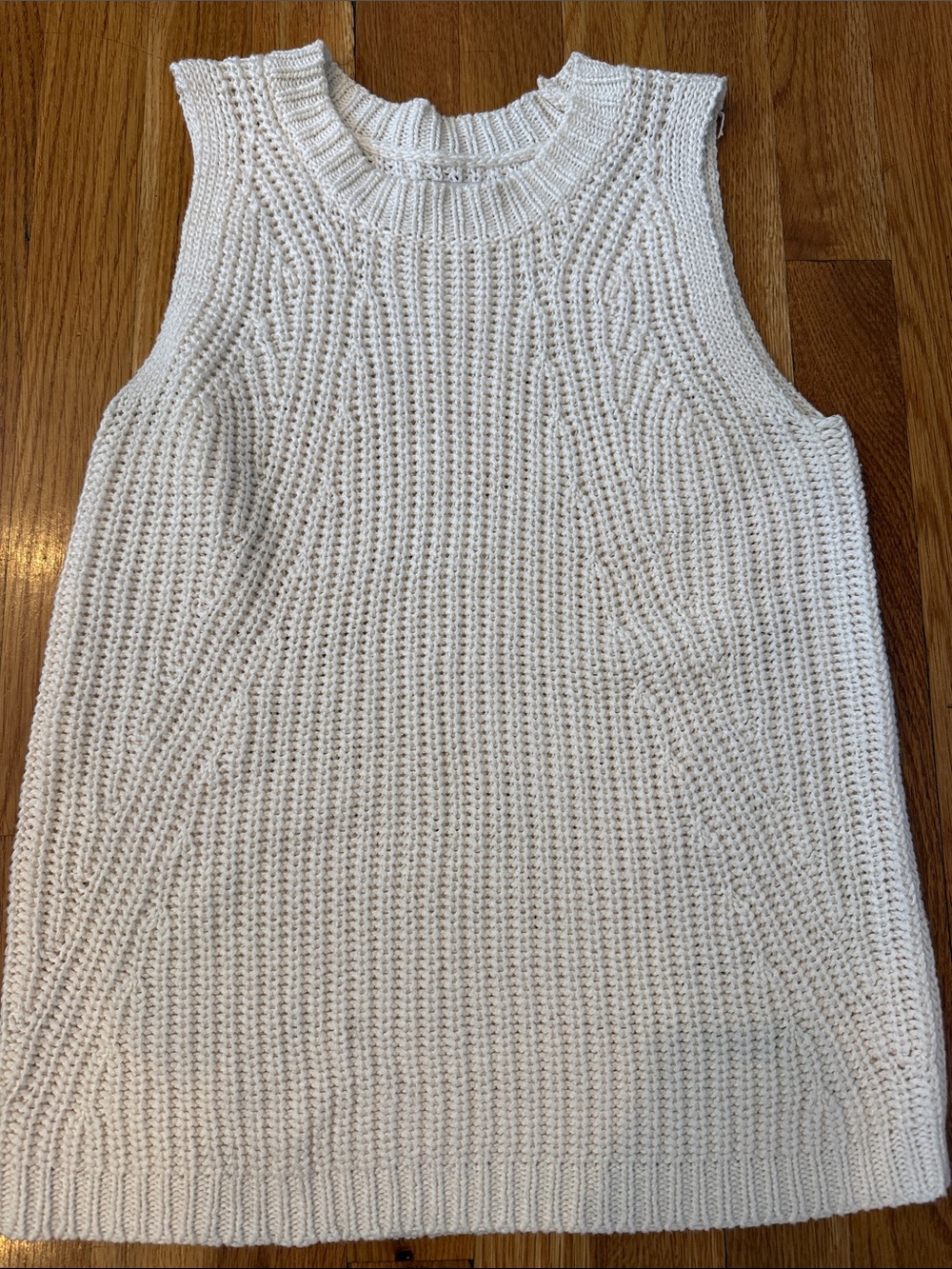 Cream Knit Sleeveless Sweater
